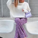 ZARA FLORAL PRINTED FLARED PANTS A-Line Hem PINK COLOR SIZE XS NWT Photo 2