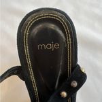 Maje  Black Suede Open Toe Platform Studded Block‎ High Heels Size 40 Whimsigoth Photo 8