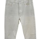 Mother Denim Insider‎ Crop Step Fray Jeans Glass Slipper White Denim Size 26 Photo 4