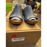 Spring Step Women  Cunacena Blue Leather Wedge Heel Mule Sandal Size 41 US 9.5-10 Photo 4