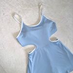 SheIn Light Blue Criss Cross Back Athletic Romper Dress size Small Photo 4