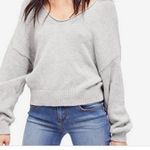 Free People heather grey v neck drop sleeve oversized knit jumper sweater Photo 0