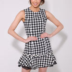 Tweed, Houndstooth Mini Dress Black Photo 0