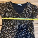 Urban Outfitters Black & Brown Animal Print Short Sleeve V-Neck Dress M Photo 2