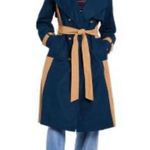 La Ligne x Target Trench Coat 2X Plus Women’s Side Stripe Belted Navy Tan NWOT Photo 3