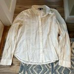 Banana Republic white sheer lace button down blouse with collar (XS) Photo 0