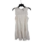 AQUA  Dress White Eyelet Ruffle Tiered Sleeveless Mini Dress -‎ Women's Medium Photo 1