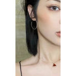 Boutique Beautiful Twist 14k Gold Plated Sterling Silver Hoop Earrings,‎ 4.2cm Photo 2