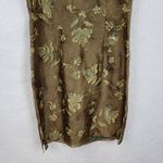 Liz Claiborne VTG‎  Silk Dress Womens 12 Brown Sequin Beaded Floral Fairy Sheath Photo 6