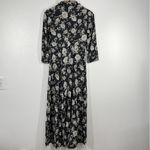 Zara Woman Floral Maxi Dress Premium Collection Pockets Button Front XS‎ Boho Black Photo 2