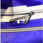 Henri Bendel  Large Tote Zipper Shoulder Bag Satchel Gray Leather Lock Photo 7