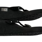 Flojos Olivia Wedge Sandals Flip Flops Black Heart SZ 6 Rhinestone Embellished Photo 5