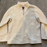 Lands' End Teddy Fleece Half Zip Cream Pullover Size Small Photo 8