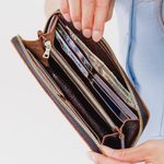 PLG Portland Leather Goods Almost Perfect Brown Leather Accordion Zip Wallet Photo 12