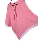Talbots  Pink Knit Tie Neck Poncho Sweater Women's M Lightweight NWT Photo 2