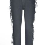 IRO  Grey Straight Leg High Rise Fringe Raw Hem Size 28 Jeans. Photo 10