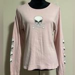EUC Hot Leathers Pink and White Skull Graphic Long Sleeve size 2XL Photo 0