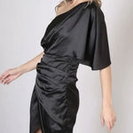 DO+BE  Black Satin Midi Dress NWT size Small  Photo 0