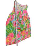 Lilly Pulitzer Bright Pink Abstract Floral Babydoll Pullover Sleeveless Top L Photo 6