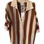 VICI x Caitlyn BRADLEY CROCHET BUTTON DOWN COVER UP TOP NWT M Photo 0