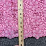 Lilly Pulitzer Sz 4 Pink Embroidered Floral Ribbon Belt Strapless Dress Cotton Photo 2