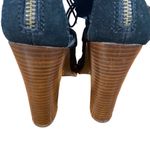 MIA Black Suede Caged Open Toe Lace Up Ankle Heels Women Sz 7 Photo 6