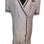 Vintage R.E.O Pleated Work Dress – Classic Elegance with Retro Charm Blue Size 16 Photo 0