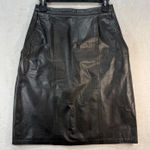 West Bay Leather Skirt Pencil Top Grain‎ Black Career Lined Size 8 Photo 0