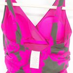 Boden Talamanca One Piece Swimsuit Tropical Floral Print Ruched V Neck Womens 2R Pink Size 2 Photo 5