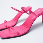 ZARA  Pink Strappy Heels Sz 40 / US 9.5 Barbie Chic Photo 0