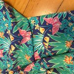 J. McLaughlin  Carly Catalina blue green tropical butterfly boat neck shirt S Photo 4