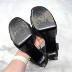 Saint Laurent Tribute Metallic Croc Leather Platform Sandal Heels Gunmetal 39 Photo 8