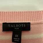 Talbots  Crewneck Sweater Embroidered Butterfly Stripe Size 1X Long Sleeve Pink Photo 3