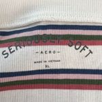 Aeropostale Shirt Junior XL White Pink Stripe Seriously Soft Off Shoulder Casual Photo 5