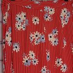 Madewell  DAISY SIDE BUTTON SKIRT IN RETRO STRIPE LIPSTICK RED KNEE LENGTH 2 Photo 6