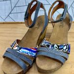 Art IW891 Womens Sandals Ankle Strap Wedge Heel Leather Size EU 40 Blue Photo 0