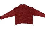 Anthropologie  Frances Shimmer Cropped Sweater‎ Red Motif Cabernet Size Small Photo 8