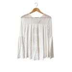 Desigual  Neusifu White Bell‎ Long Sleeve Boho Gold Mandala Top Size Medium Photo 1