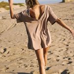 Free People Movement Women's Hot Shot Romper Tee in Mocha Latte size S NWT Photo 1