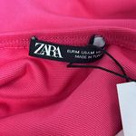ZARA NEW- hot pink long sleeve corset crop top size medium Photo 6