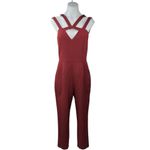 EXPRESS Chianti Red Double Strap Sleeveless Cutout Tapered Jumpsuit Romper 6 Photo 3