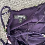 EXPRESS  Dark Purple Floral Polka Dot Print Tie Back Backless Maxi Dress Size XS Photo 10