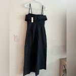 Banana Republic  Petite 0 Black Linen Blend Strapless Wide-Leg Jumpsuit NWT Photo 5