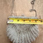 La Regale Vtg  Beaded Clam Seashell Evening Purse Shoulder Clutch Silver Chain Photo 4