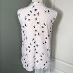 Kate Spade  Sleeveless Bird Print Button Front Blouse Pink Navy Size Small Photo 4