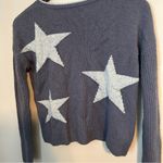 Splendid  Sweater Francis Star Blue White Crew Neck Knit Long Sleeve Casual Cute Photo 5