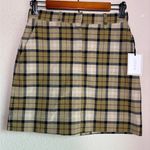 1. State NWT  Tan Windowpane Plaid Y2K Preppy Mini Pencil Skirt 0 Photo 2