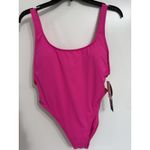 La Blanca Womens Scoop Back Side Button One Piece Swimsuit Flamingo Pink Size 6 Photo 1