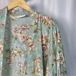 California Dynasty Vintage Satin Floral Lace Flowy Robe Sexy Feminine Green Size undefined Photo 8