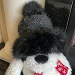 Ski Lodge Winter Cap Faux Fur Trim Acrylic Hat Black Glam Photo 1